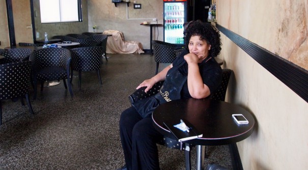 Almaz Dama in the dining room at her bakery